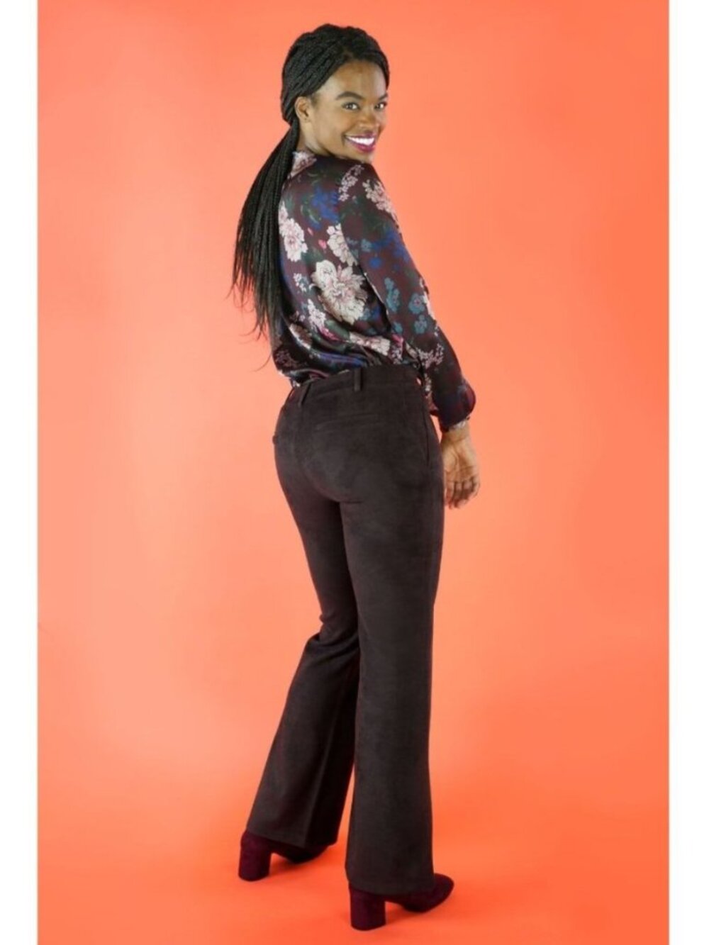 Betabrand Chocolate Plum Suede Auburn Straight Dress Pant Yoga Pants XL Petite - Picture 3 of 5